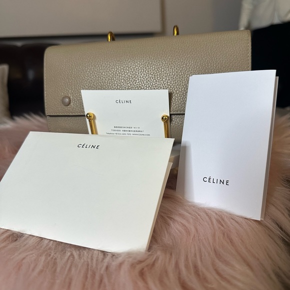 Celine Large Flap Continental Long Double Snap Trifold Wallet Grained Calfskin - Picture 3 of 13